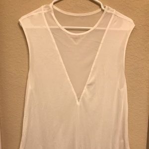 Long lululemon white tank